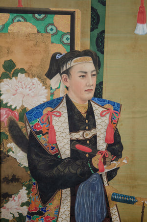 Meiji Period Japanese Imperial Painting on Silk, with Man in Multi-Colored Coat (6719676022941)
