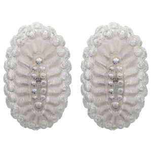 Oval Flush Mount Sconces in Textured Glass (6719594135709)