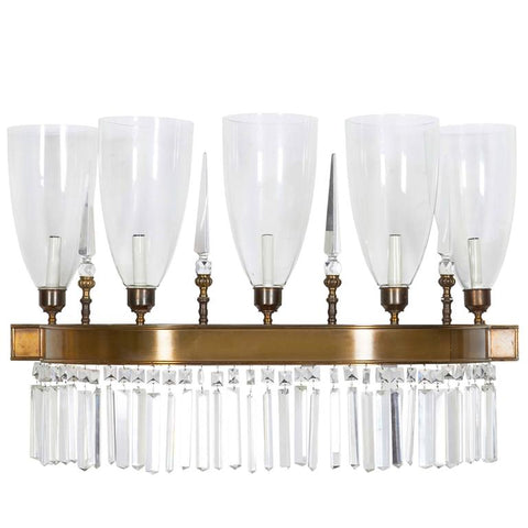 Demilune Wall Light with Crystal Trim