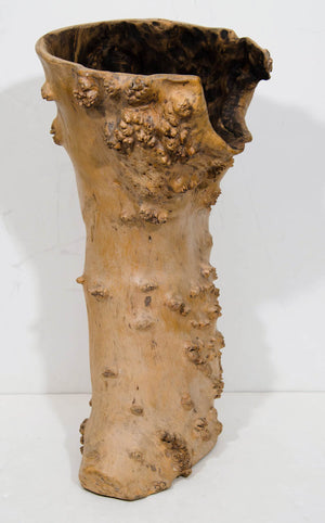 Japanese Ikebana Bleached Willow Wood Vase (6719643091101)