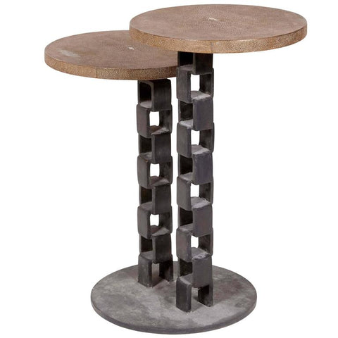 Shagreen Top Table with Chain Link Base