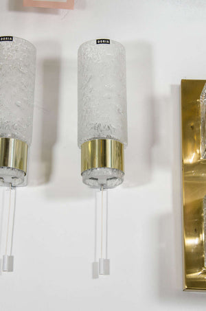 Doria Leuchten Germany Sconces in Glass and Brass (6719552815261)
