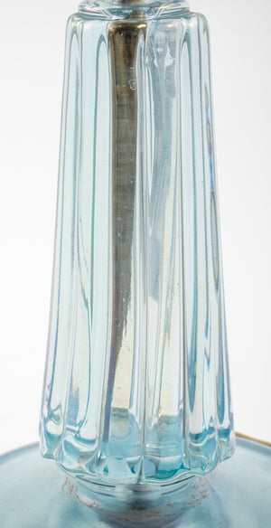 Mid Century Modern Blue Glass Table Lamp (7487856148637)