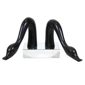 Asian Modern Ebonized Swan Head Sculpture (6787135176861)