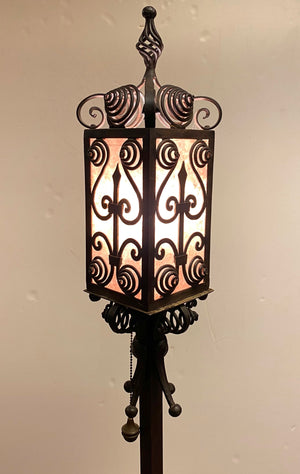 Moorish Medieval Revival Wrought Iron Floor Lamp (7165851762845)