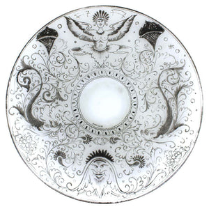 Italian Renaissance Revival Style Painted Glass Charger Plate (6787424714909)