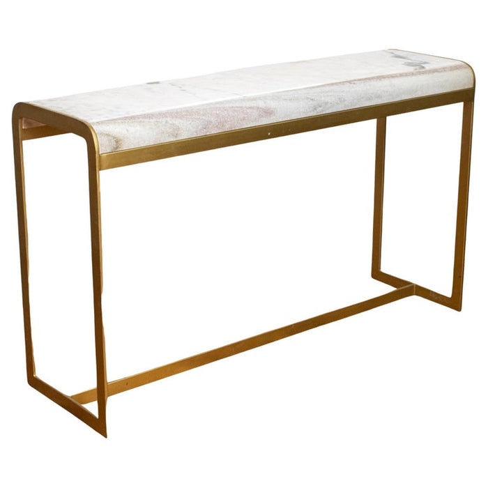 Mid Century Marble Top Console Table