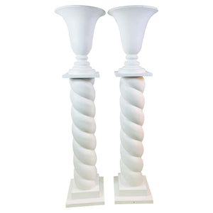 Modern White Torchiere Floor Lamps in Style of Jean-Michel Frank (6809573458077)