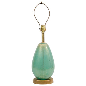Flavio Poli for Seguso Modern Green Murano Glass Drop Lamp