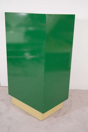 Paul Frankl Skyscraper Side Cabinet in Deep Green and Yellow  BAck (6719778226333)