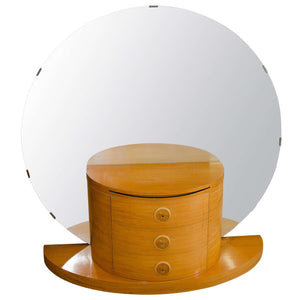 Art Deco Vanity or Dressing Table with Large Round Mirror (6719989842077)