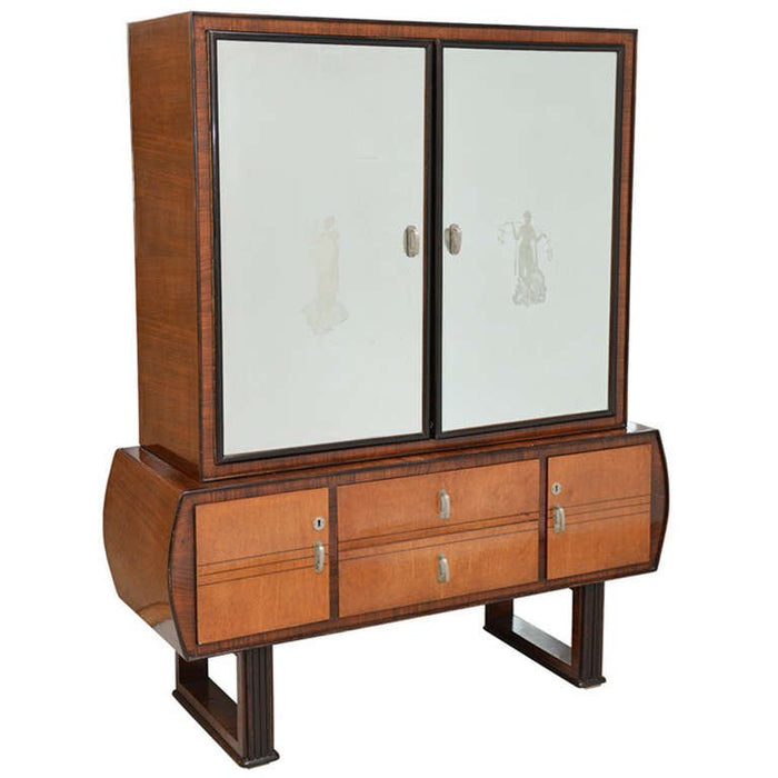 Art Deco Bar with Mirrored Cabinet