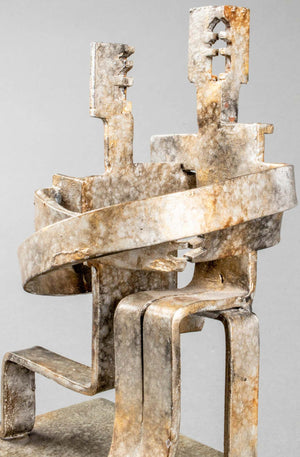 Brutalist Embracing Figures Modern Metal Sculpture (6720067731613)