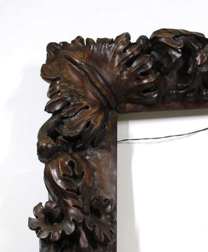 Continental Tropical Baroque Master Carver Wood Frame with Heavy Carved Foliage