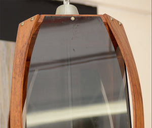 Modernist Hanging Pendant Light with Walnut Frame 1960s (6719547932829)