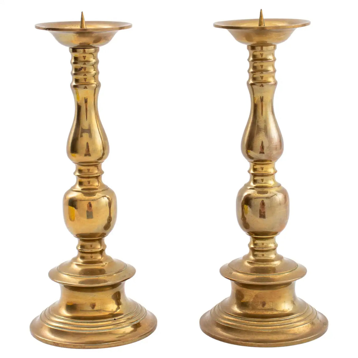 Pair of Polished Brass Pricket Sticks › Fontaine Decorative