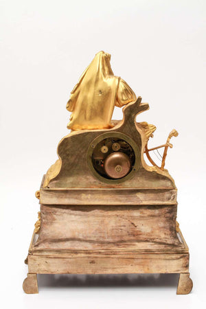 French Neoclassical Revival Gilt-Bronze Ormolu Figural Mantel Clock back (6719961137309)