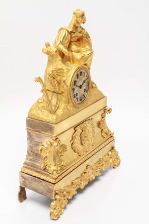French Neoclassical Revival Gilt-Bronze Ormolu Figural Mantel Clock die view (6719961137309)