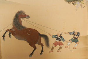 Four-Panel Japanese Equestrian Themed Screen, Early 20th Century (6719672254621)