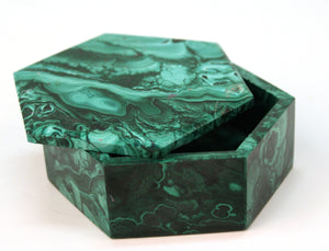 Malachite Hexagonal Trinket Box with Lid (6720000327837)
