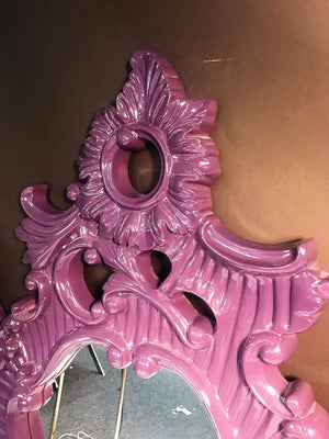 Pop Art Cast Resin Baroque Style Mirror in Purple (6719804473501)