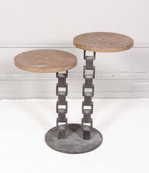 Shagreen Top Table with Chain Link Base (6719658459293)