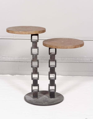 Shagreen Top Table with Chain Link Base (6719658459293)