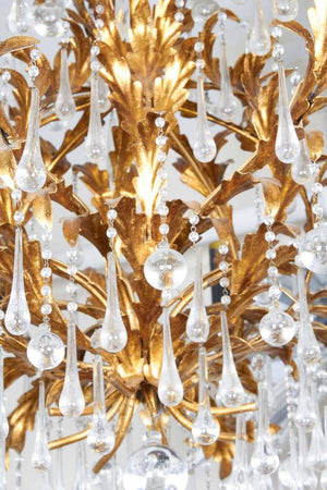Gilt  and Crystal Chandelier with Eight Lights (6719636471965)
