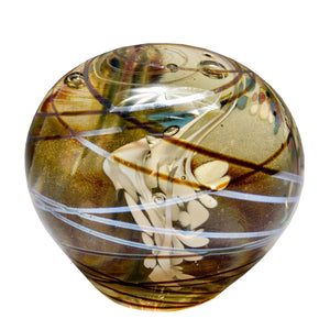 Modern Art Glass Paperweight With Flowers (6719972180125)