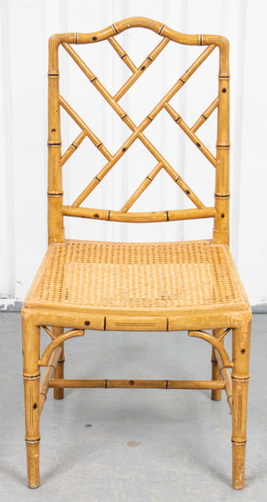Pair of Hollywood Regency Style Faux Bamboo Side Chairs (7231875547293)