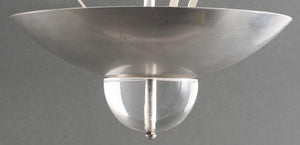 Machine Age Style Silver-Tone and Lucite Chandelier (6928288514205)