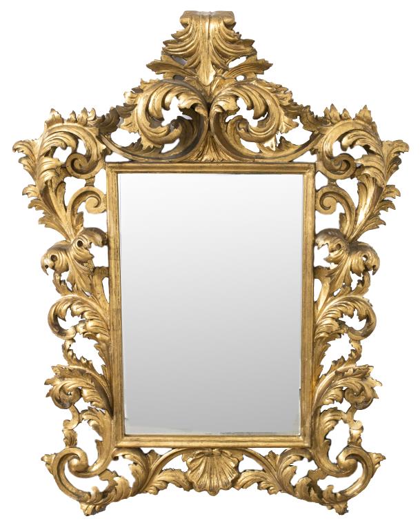 Continental Rococo Giltwood Mirror