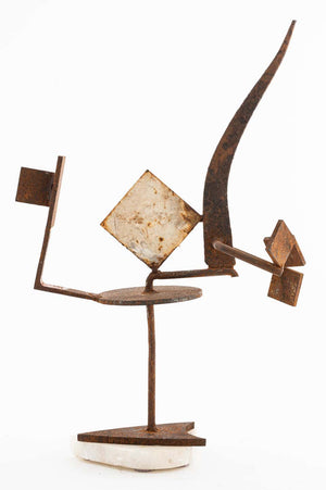 Brutalist Modern Abstract Metal Sculpture (7215110946973)