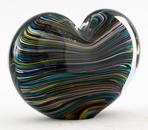 Caleb Siemon Hand-Blown Striped Heart Bud Vase (7274908352669)