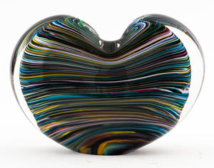 Caleb Siemon Hand-Blown Striped Heart Bud Vase (7274908352669)