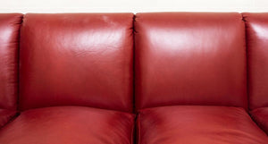 Modern Red Leather Custom Sofa (7226229063837)