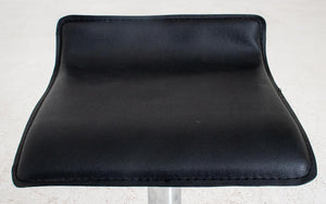 Italian Modern Style Black Leather & Metal Stool (7411295092893)