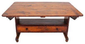 Provincial French Pine Tavern Table-Bench, 19th c. (7420371533981)