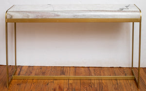 Mid Century Marble Top Console Table (7400059699357)