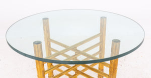 Modernist Glass and Brass Occasional Table (8043117314355)
