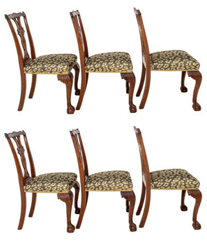 Chippendale Style Mahogany Side Chairs, ca. 1900, Set of 6 (8092211151155)
