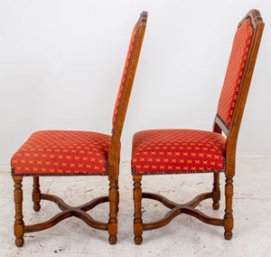 French Louis XIII Style Upholstered Side Chair, 2 (8117645541683)
