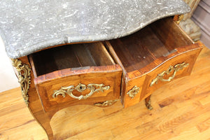 Jean-Francois Coulon French Louis XV Bombe Commode with Marble Top drawers open (6719856050333)