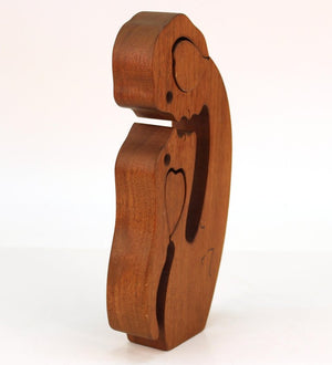 Mid-Century Modern Carved Wood Puzzle Sculpture (6719890227357)