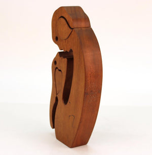 Mid-Century Modern Carved Wood Puzzle Sculpture (6719890227357)