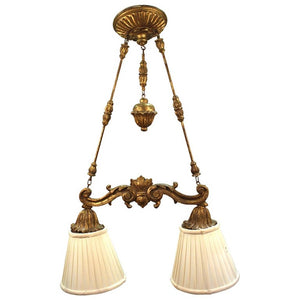Neoclassical Revival Gilt Wood Pendant Light  (6719910805661)