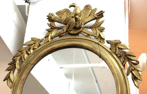 Neoclassical Revival Oblong Giltwood Mirror with Eagle and Trophies (6719967101085)
