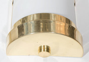 Frosted Acrylic and Brass Pair of Cylindrical Wall Sconces, Pair (6719598526621)