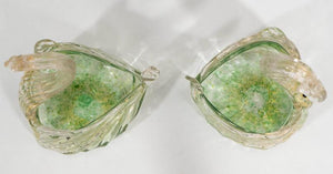 Swan Motif Glass Raised Bowl and Salts by Salviati (6719612125341)