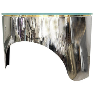 Pace Collection Mid-Century Modern Demi-Lune Sideboard in Metal & Glass (6719857623197)